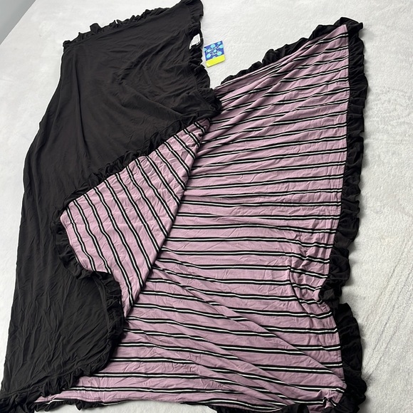 Kickee Pants Other - NEW Kickee Pants Print Ruffle Toddler Blanket Elderberry Kenya Stripe